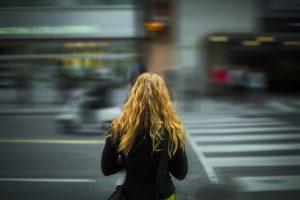 A girl on the road