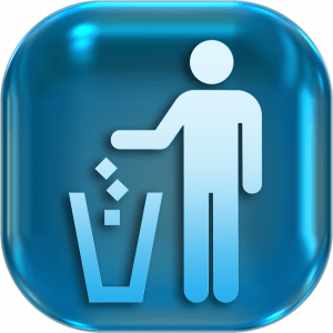 A man throwing items in a bin