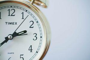 A close-up of a white clock.